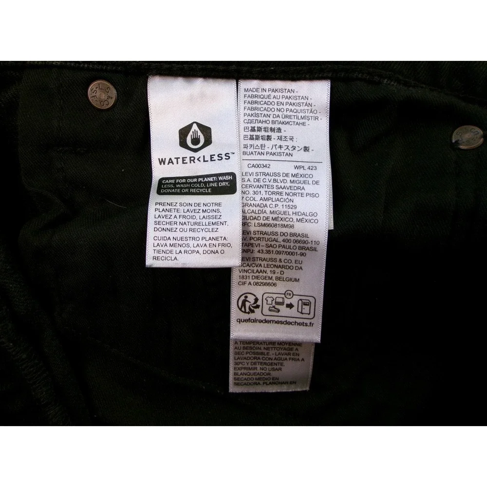 Levi's 541 Athletic Taper Jeans Mens 36x30 Black Premium Waterless‎